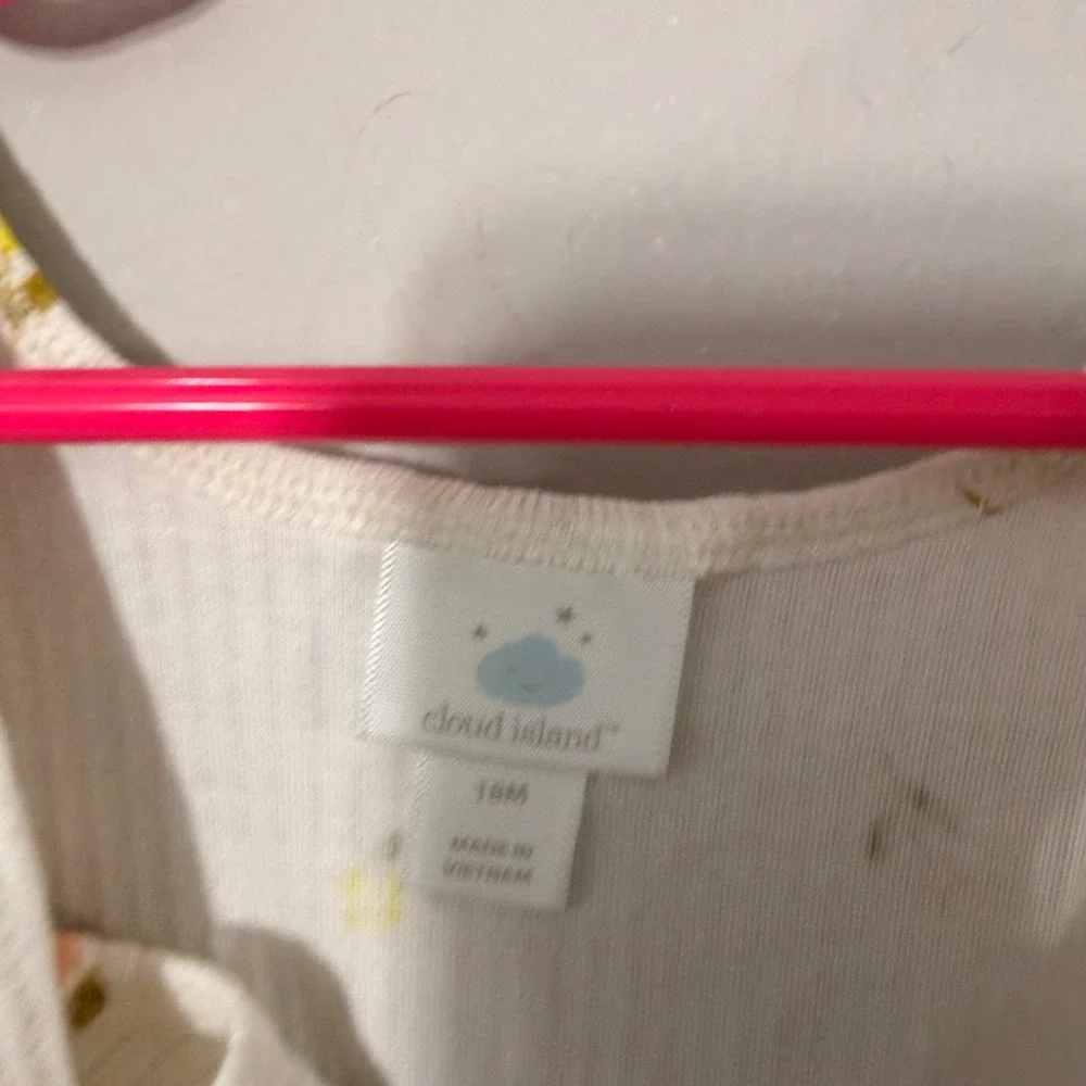 Cloud Island Floral Bodysuit Baby Girl 18M Cream NWT Ruffle Ribbed Knit Sleevele